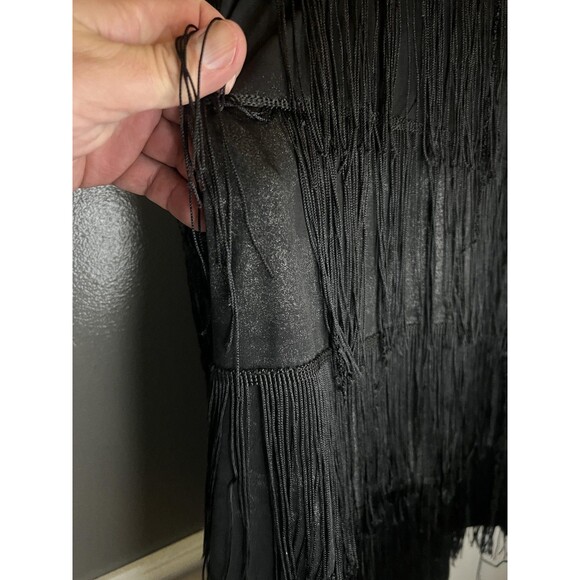 CostumesUSA Dress Womens Extra Large Black 20s Flapper Fringe Tassel Sequin - Picture 6 of 9